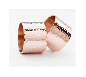 Copper Napkin Rings <b>Set</b> of <b>4</b> <b>Round</b> Classic <b>Table</b> Decor Wedding Accessories Durable Brass Finish <b>4</b>.5cm Width Napkin Ring - Product Image 2