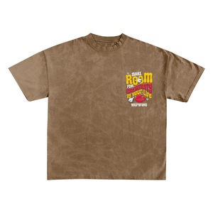 Camisetas de alta calidad para hombre, tallas grandes, 100% algodón, personalizables, transpirables, ecológicas, servicio OEM, camisetas con lavado ácido para hombre - Product Image 2