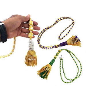 Quick Way Industries Cord Red & Gold Rope Bishops Tassel Liturgical Cintur avec garniture décorative en coton et soie - Product Image 4