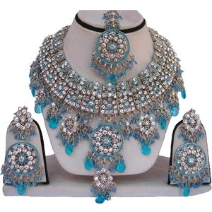 Vintage Silver Plated Crystal Rhinestone Necklace Earrings Set Women Wedding Jewelry Alloy Fashion Jewelry Sets - Product Image 2