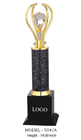 Trophée de championnat de taille standard, design en métal chromé moulé sous pression, gravure laser, logo personnalisé, base en MDF portable, impression UV