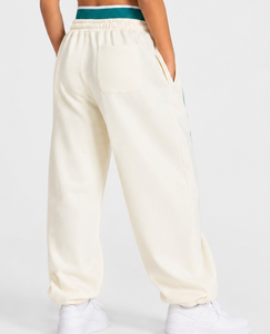 Pantalon de jogging décontracté surdimensionné pour garçon, blanc nacré avec lignes contrastées, respirant, en molleton premium, coupe large - Product Image 2