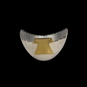 Bol à chocolat rond en argent de qualité supérieure avec un design à accents bleus, accessoires et ustensiles de service à chocolat personnalisables - Product Image 4
