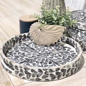Plateau de service moderne en os incrusté de tissu, avec taille personnalisable et design décoratif, pour la maison, la cuisine, les mariages et Diwali - Product Image 6