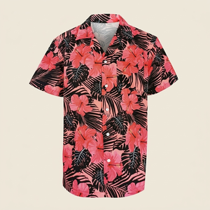 Custom Beach Hawaiian <b>Shirt</b> Men Tropical Floral Print Short Sleeve <b>Button</b> Up Casual Summer <b>Shirt</b> OEM ODM Wholesale - Product Image 2