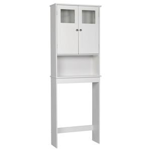 Meuble de salle de bain blanc à double porte, élégant et pratique - Product Image 1