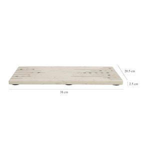 Plateau décoratif en marbre blanc de qualité supérieure avec incrustations en laiton, plateau de service de luxe pour la cuisine, plateau de présentation portable multifonctionnel pour - Product Image 6