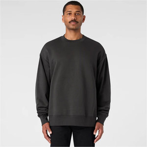 Mens Premium Black Crew Neck Comfort Heavy Weight <b>Pullover</b> Fleece <b>Jumper</b> Blank Casual Streetwear Outerwear Sweatshirt - Product Image 5
