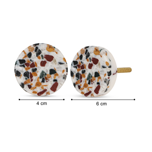 Boutons de commode en marbre sculpté à la main Shubham avec motif floral et texture terrazzo pour la décoration de la maison - Product Image 4