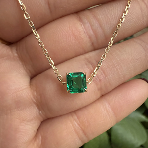 Emerald Cut Diamond Bracelets Necklace 925 Silver Minimalist Women's Everyday Wear - Product Image 2