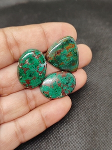 Cabujón pulido liso de piedras preciosas sueltas de Azurita, Malaquita, Crisocola, Ágata Crazy Lace y Cuarzo Solar, Precio Natural - Product Image 5