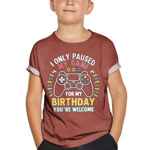 Camiseta Personalizada para Niños, Unisex, Casual/Streetwear/Ropa de Playa, Cuello Redondo, Color Azul Agua, Estampado en Bangladesh (Estampado Gráfico) - Product Image 5