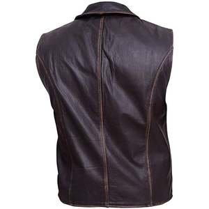 Gilet de motard noir pour homme, col montant, respirant, en polyester, coupe classique, couleur unie, tissu tissé - Product Image 5