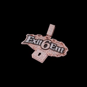 Joyería para Raperos, Colgante de Plata de Ley 925 con Baño de Rodio y Moissanita, Dos Tonos en Oro Rosa, Cierre de Corazón, Letra y Nombre Personalizados - Product Image 4