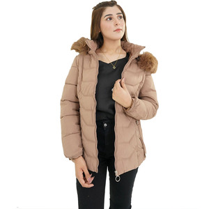 Chaqueta Bomber Acolchada de Invierno para Mujer con Capucha, Estampada, de Punto, Rellena de Poliéster, Casual, Holgada y Transpirable 2026 - Product Image 1