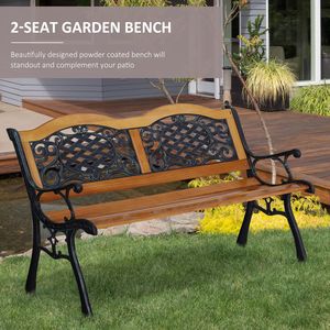 Panca da esterno in legno a doghe da 15 metri per 2 persone, finitura teak con gambe in acciaio inossidabile e schienale inclinato per patio, giardino, cortile o centro commerciale - Product Image 4