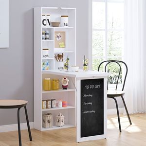 Tavolo da Scrittura Convertibile con Ripiano Laterale e Design Estensibile per Ufficio Domestico - Product Image 5