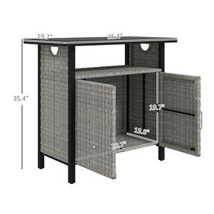 Armadietto Organizzatore per Piscina Esterna con Porta Asciugamani e Ripiano in PE Resistente alle Intemperie per Servizio Valet - Product Image 3