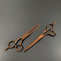 Ciseaux de coiffure professionnels 6 pouces, droits, pour droitiers, en acier inoxydable japonais 440C, finition or rose, lame tranchante de haute qualité