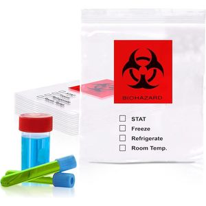 8X10 sacchetti per la conservazione dei campioni a rischio biologico 3 sacchetti per lo strappo da parete 2 Mil imballaggi in polietilene per il trasporto 100 borse con cerniera - Product Image 1