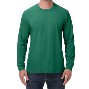เสื้อยืดแขนยาวผู้ชาย ระบายอากาศได้ดี สีพื้น ผ้าฝ้ายเจอร์ซีย์ 100% คุณภาพสูง สวมใส่สบาย เหมาะสำหรับฤดูร้อน รับผลิตตามแบบ - Product Image 3