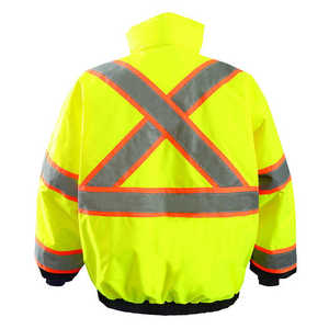 Unisex High Visibility Safety Jacket Hooded Fleece Lined Windproof Quick Dry Reflective <b>Thick</b> <b>Winter</b> <b>Coat</b> - Product Image 6