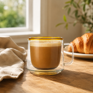 Tasse à café en verre borosilicate à double paroi de 220 ml, colorée, isolée, sans plomb, pour thé, latte, vente en gros - Product Image 6