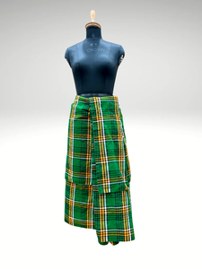 Couverture africaine Safaa Authentic Maasai Shuka - Plaid vert et jaune - 100% acrylique - Couverture de safari kényane - Tapis de pique-nique multi-usages - Product Image 4