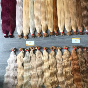 Extensiones de Cabello Remy Vietnamita 100% Natural con Queratina Italiana I-Tips, 8-32 Pulgadas, 100 Gramos, Color Claro, Pre-Adheridas con Cinta Frontal, Estilo Ondulado - Product Image 1