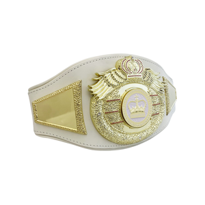 Ceinture de championnat blanche de haute qualité avec ailes et couronne plaquées or, ceintures de titre sportif de haute qualité - Product Image 6