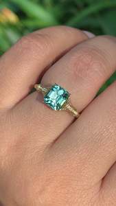 Women's Emerald Cut Topaz Engagement Ring Pave Diamond Side Classic Style Fine Jewelry - Product Image 5