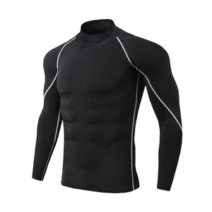 T-shirt de compression personnalisé pour homme, manches longues, sport, gym, fitness, entraînement, rashguard, respirant, séchage rapide, vêtements de sport OEM - Product Image 5