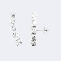 Pendientes de Diamantes Cultivados en Laboratorio de 1.10 CTW, Corte Brillante, Plata de Ley 925, Color E F, Claridad VS VVS, Certificados por IGI, Joyas TAURUS