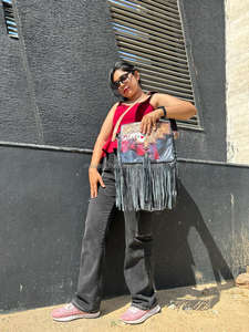 Sac en cuir multi-usages pour femmes élégantes New Western Fringe Transparent Clear Hand Tooled Carving avec Rock Fashion Style - Product Image 4