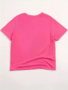 Camiseta de manga corta personalizable para niñas, color sólido, 100% algodón, alta calidad, transpirable, ropa informal de verano para niñas - Product Image 2