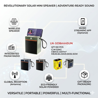 LN1036miniSUN Enceinte solaire sans fil portable avec support de téléphone, lecture de carte TF et USB, basses puissantes, vente en gros, succès commercial en Afrique