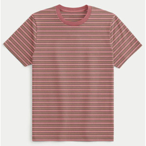 เสื้อยืดผู้ชายผ้าฝ้ายหนาน้ำหนักมากลายทางสีตัดกันสไตล์สตรีทแวร์ ไซส์พลัส รุ่น 2026 ผลิตตามสั่งจากโรงงาน - Product Image 1