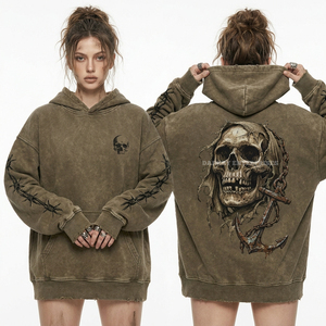 Sudadera con capucha para mujer en lavanda pastel, con lazo rosa, gráfico de calavera, bordado de oso de peluche, estilo coquette, dobladillo desgastado, tipo jersey. - Product Image 5