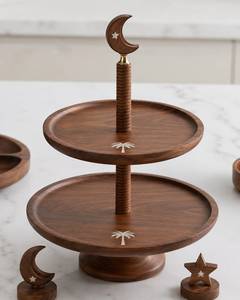 Soporte de Madera Personalizado para Tartas con Base Metálica, Ideal para el Hogar, Hoteles y Fiestas, Plato para Servir Postres y Tartas, Venta al por Mayor - Product Image 6