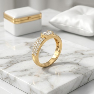 Bague solitaire émeraude 1,00 carat avec diamants pavés - Product Image 2