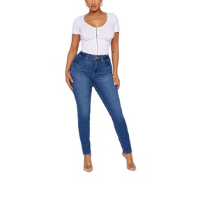 Pantalones vaqueros elásticos de ajuste relajado de cintura alta para mujer, Pantalones rectos de nuevo estilo, gran oferta, Vaqueros para mujer, proveedor elástico de BD - Product Image 1