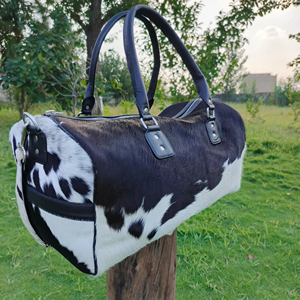Bolsa de Viaje de Cuero Genuino, Estilo Vintage, Gran Capacidad, para Fin de Semana, con Cierre, Portátil, Ligera, Hecha a Mano - Product Image 1
