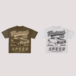 Your brand Men's <b>Purple</b> Short Sleeve T-Shirt With Car Print Casual O-Neck Jersey Cotton <b>Top</b> Regular Fit - Product Image 2