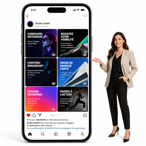 Conception de carrousel Instagram pour les marques souhaitant renforcer leur visibilité avec du contenu visuel attrayant <span class=keywords><strong>et</strong></span> compatible avec l'IA - Product Image 1