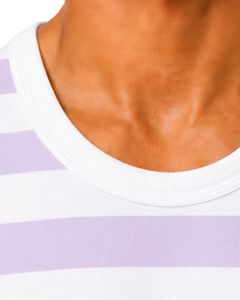 Lilac <b>White</b> Striped <b>Men</b> Cotton Tank Top Sleeveless <b>Vest</b> Casual Summer Gym Fitness Shirt Breathable Loose Fit Streetwear Top - Product Image 6