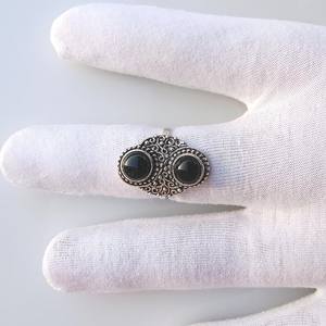 Anillo Art Deco de Ónix Negro, Chapado en Plata de Ley 925, Hecho a Mano, Joyería Elegante para Mujer, Regalo para Bodas y Fiestas - Product Image 6
