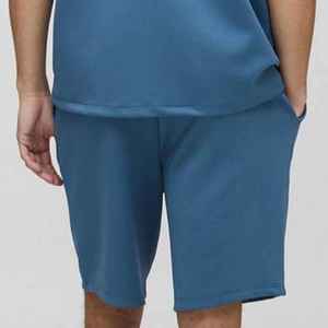 Shorts Bermuda Homme Bleu Uni à Taille Élastique Séchage Rapide Tricoté Décontracté Mi-Hauteur Doux Performance - Product Image 5