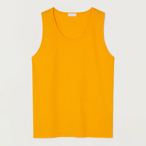 Camiseta sin Mangas de Punto con Cuello Redondo Amarillo para Hombre, de Primera Calidad, Color Sólido, Estilo Casual, Producción Harry Johnson - Product Image 6
