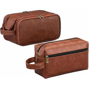 Bolsa de Viaje de Moda para Hombre de Calidad Personalizada, Bolsa de Cuero con Logotipo Personalizado al por Mayor, Bolsa de Cosméticos para Hombre, Bolsa de Aseo con Cierre de PU en Venta - Product Image 1