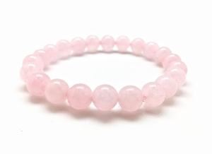 Bracelet en perles de quartz rose unisexe de qualité supérieure, 8 mm, pierre naturelle, style Feng Shui, thématique Amour, poli, pour la guérison - Product Image 3